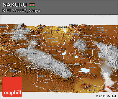 Physical Panoramic Map of NAKURU