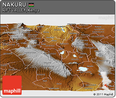 Physical Panoramic Map of NAKURU