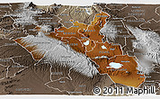 Physical Panoramic Map of NAKURU, semi-desaturated