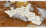 Shaded Relief Panoramic Map of NAKURU, physical outside