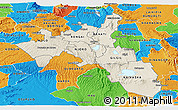 Shaded Relief Panoramic Map of NAKURU, political outside