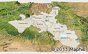 Shaded Relief Panoramic Map of NAKURU, satellite outside
