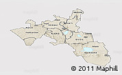 Shaded Relief Panoramic Map of NAKURU, single color outside
