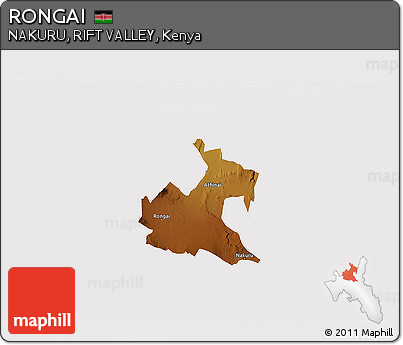 Physical 3D Map of RONGAI, cropped outside