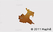Physical 3D Map of RONGAI, cropped outside