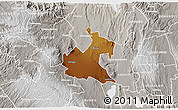Physical 3D Map of RONGAI, lighten, semi-desaturated