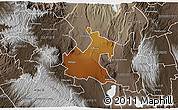Physical 3D Map of RONGAI, semi-desaturated
