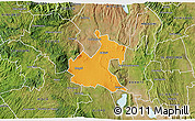 Political 3D Map of RONGAI, satellite outside