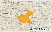 Political 3D Map of RONGAI, shaded relief outside