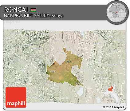 Satellite 3D Map of RONGAI, lighten