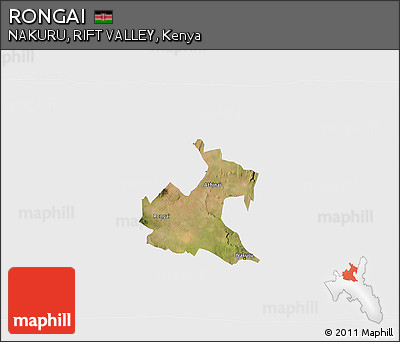 Satellite 3D Map of RONGAI, single color outside