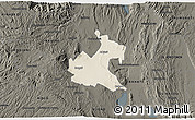 Shaded Relief 3D Map of RONGAI, darken