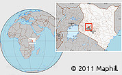 Gray Location Map of RONGAI, highlighted country, highlighted parent region