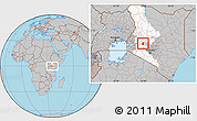 Gray Location Map of RONGAI, highlighted grandparent region