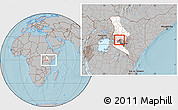 Gray Location Map of RONGAI, highlighted parent region, highlighted grandparent region, within the entire country, hill shading