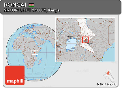 Gray Location Map of RONGAI, highlighted parent region, highlighted grandparent region