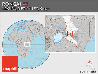 Gray Location Map of RONGAI, highlighted parent region, highlighted grandparent region