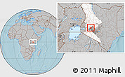 Gray Location Map of RONGAI, highlighted parent region, highlighted grandparent region, hill shading