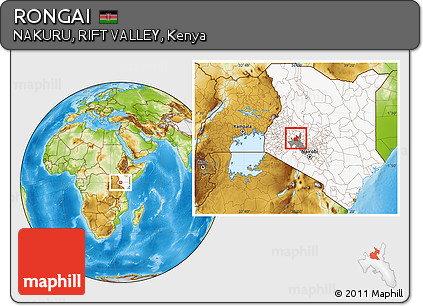 Physical Location Map of RONGAI, highlighted country, highlighted parent region