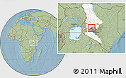 Savanna Style Location Map of RONGAI, highlighted parent region, highlighted grandparent region, hill shading
