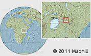 Savanna Style Location Map of RONGAI, highlighted parent region, hill shading