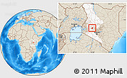 Shaded Relief Location Map of RONGAI, highlighted grandparent region
