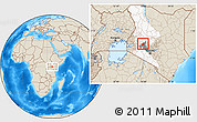 Shaded Relief Location Map of RONGAI, highlighted parent region, highlighted grandparent region