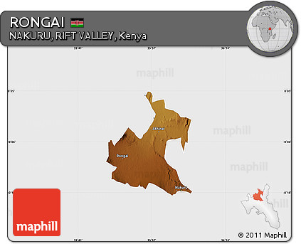 Physical Map of RONGAI, single color outside