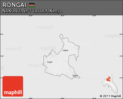 Silver Style Map of RONGAI, single color outside