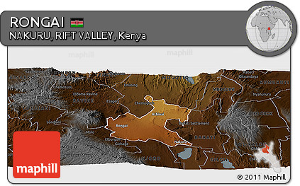 Physical Panoramic Map of RONGAI, darken