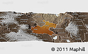 Physical Panoramic Map of RONGAI, semi-desaturated
