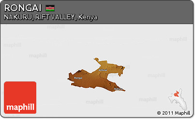 Physical Panoramic Map of RONGAI, single color outside