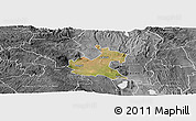 Satellite Panoramic Map of RONGAI, desaturated