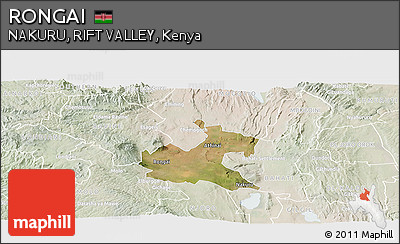 Satellite Panoramic Map of RONGAI, lighten