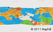 Shaded Relief Panoramic Map of RONGAI, political outside