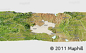 Shaded Relief Panoramic Map of RONGAI, satellite outside