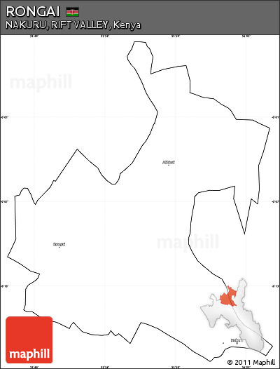 Blank Simple Map of RONGAI, cropped outside