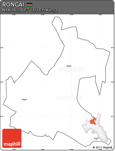 Blank Simple Map of RONGAI, cropped outside