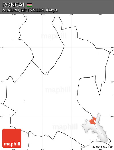 Blank Simple Map of RONGAI, no labels