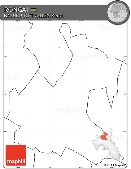 Blank Simple Map of RONGAI, no labels
