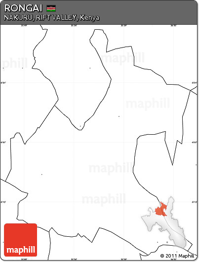 Blank Simple Map of RONGAI, no labels
