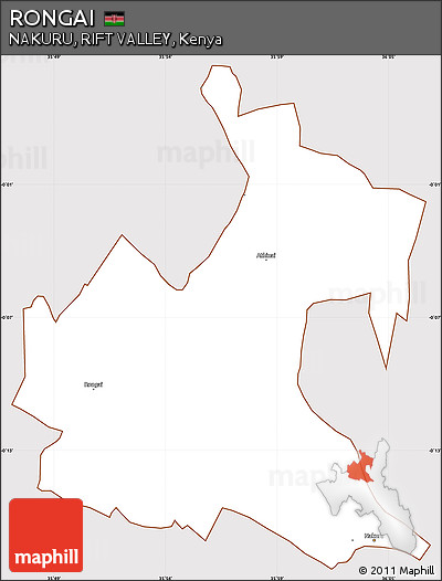 Classic Style Simple Map of RONGAI, cropped outside