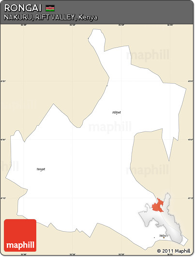 Classic Style Simple Map of RONGAI, single color outside