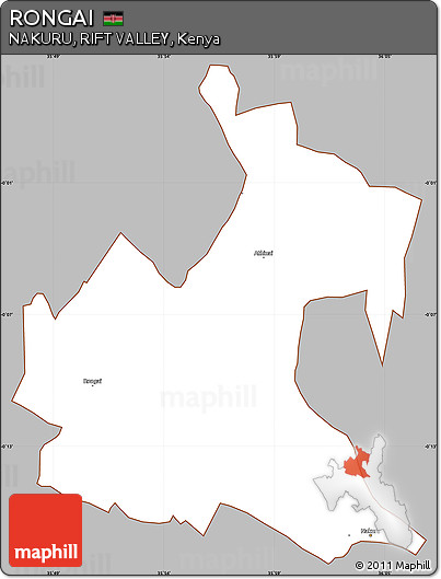 Gray Simple Map of RONGAI, cropped outside