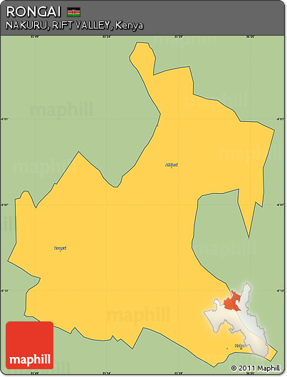 Savanna Style Simple Map of RONGAI, cropped outside