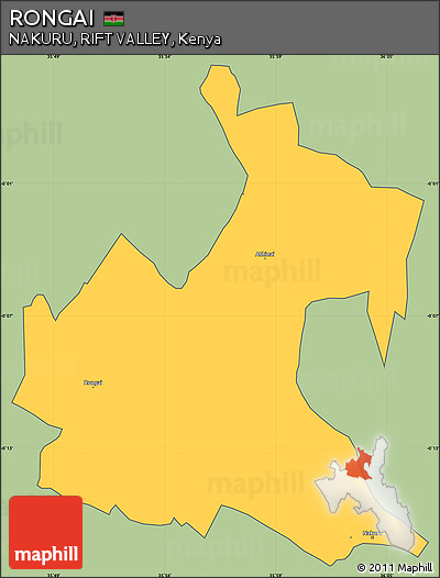 Savanna Style Simple Map of RONGAI, cropped outside
