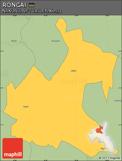 Savanna Style Simple Map of RONGAI