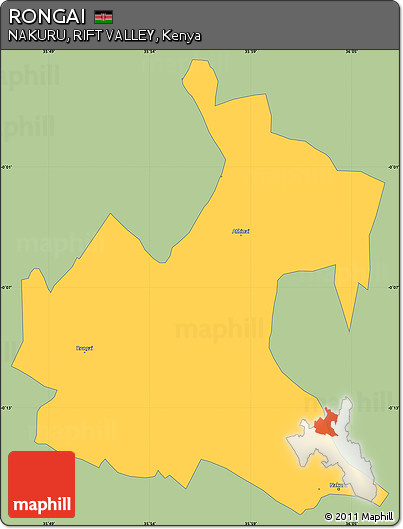 Savanna Style Simple Map of RONGAI, single color outside