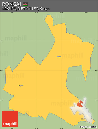 Savanna Style Simple Map of RONGAI, single color outside