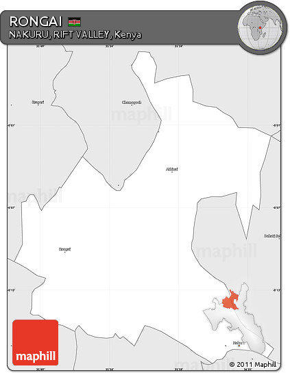Silver Style Simple Map of RONGAI